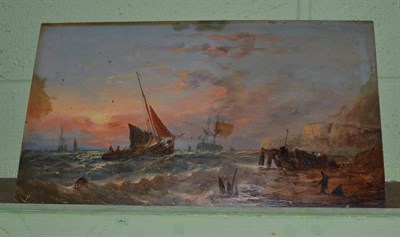 Lot 413 - William Henry Williamson (British, 1820-1872) Shipping Off Coast, signed with initials W.H.W....