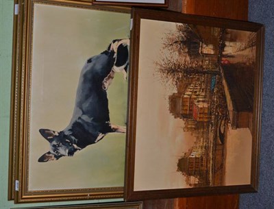 Lot 418 - Sigley (20th century), A pair of Alsatian portraits, oil on canvas, both signed and dated 1982,...