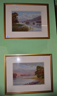 Lot 421 - W R Lavender, A pair of lakeland landscapes, watercolours