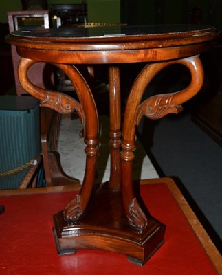 Lot 459 - A reproduction swan neck table