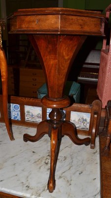 Lot 465 - A Victorian octagonal rosewood sewing table