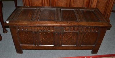 Lot 475 - A late 17th century carved oak coffer