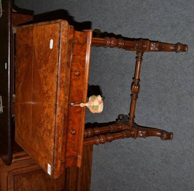 Lot 476 - Victorian walnut sewing/games table