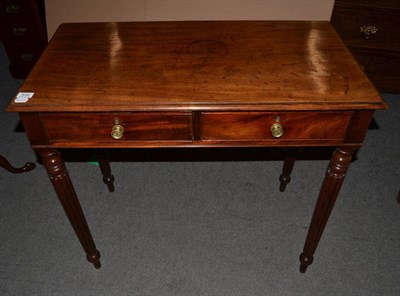 Lot 539 - A 19th century mahogany side table fitted with two drawers