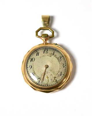 Lot 15 - A lady's fob watch, signed Longines, case stamped 14K
