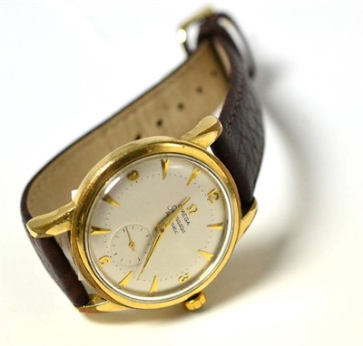 Lot 52 - A gold plated automatic wristwatch, signed Omega, model: Seamaster