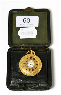 Lot 60 - A lady's fob watch, case stamped 18K