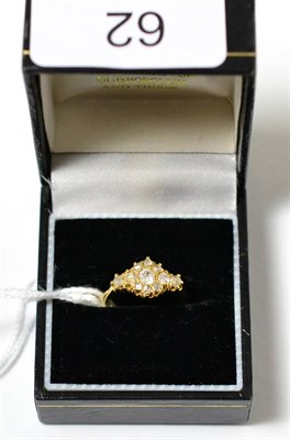 Lot 62 - A 15ct gold diamond cluster ring, Birmingham 1869, total estimated diamond weight 0.33 carat...