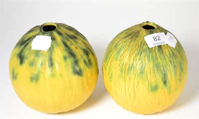 Lot 82 - A pair of pottery gourds