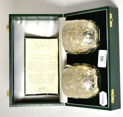 Lot 86 - Millennium Cup Limited Edition, a pair of cased silver beakers by Richard Jarvis