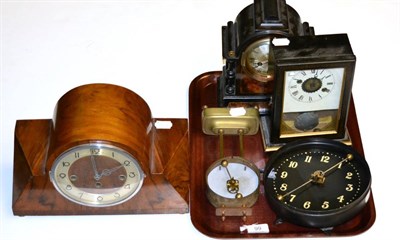Lot 99 - Two gravity timepieces, two mantel clocks and a chiming mantel clock