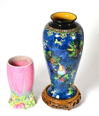 Lot 101 - A Clarice Cliff Bizarre vase together with a 1920s Carlton Ware vase (2)