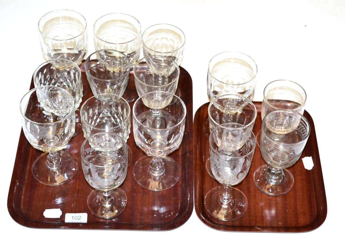 Lot 102 - Sixteen various rummers and large glasses