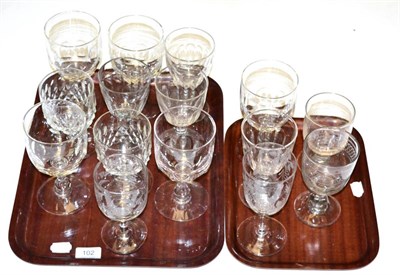 Lot 102 - Sixteen various rummers and large glasses