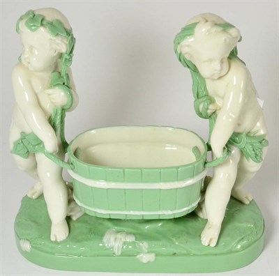 Lot 110 - A Minton tinted parian glazed group