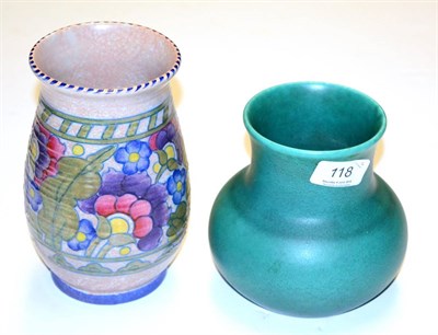 Lot 118 - A Royal Lancastrian vase and a Charlotte Rhead vase