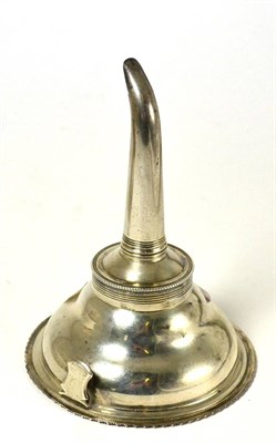Lot 126 - A silver wine funnel