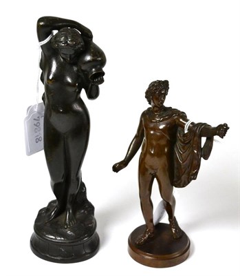 Lot 127 - A 19th century bronze figure of the Apollo Belvedere and a bronze figure of a classical maiden