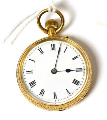 Lot 181 - A lady's fob watch, case stamped 18K