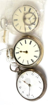 Lot 189 - Two silver pair cased pocket watches, one movement signed Jas Houghton, Ormskirk and containing...