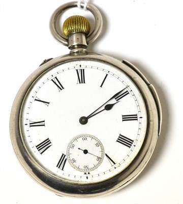 Lot 207 - A quarter repeater pocket watch, case stamped 0.935