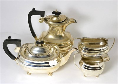 Lot 233 - A Walker & Hall silver four piece tea set, Sheffield 1937