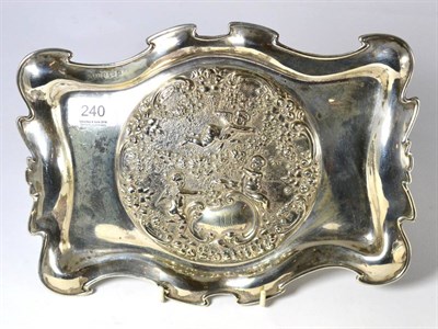 Lot 240 - An Art Nouveau silver tray, Birmingham 1904, the central well decorated in repousse with...