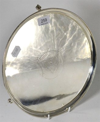 Lot 259 - A George III silver salver, London 1777 (centre erased and re-engraved)