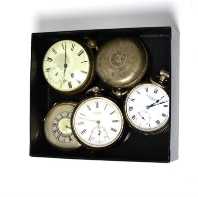 Lot 278 - Five silver pocket watches