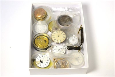 Lot 286 - A silver pair cased pocket watch, Verge pocket watch, eight pocket watch movements and a fob watch