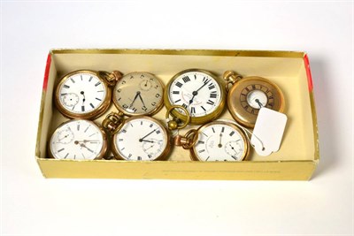 Lot 293 - Seven plated pocket watches