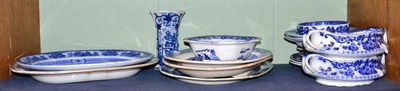 Lot 336 - Dutch tin glazed earthenware vase and a collection of blue and white