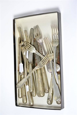 Lot 366 - A quantity of crested silver flatware and assorted silver mounted knives