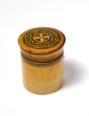 Lot 377 - A Tunbridge ware circular box within connecting boxes