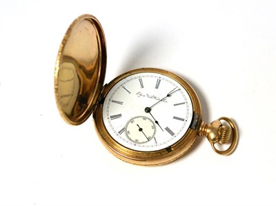 Lot 382 - An Elgin watch company gold pocket watch stamped 14K