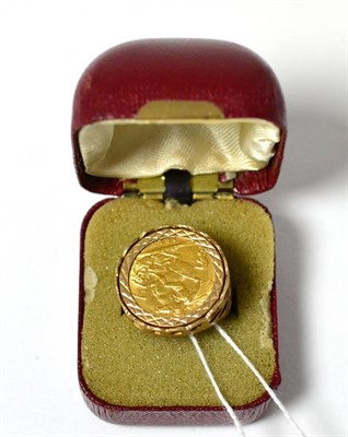 Lot 388 - A George V half sovereign, 1918 mounted as a ring