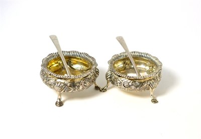 Lot 448 - A pair of Victorian silver salts and two silver salt spoons