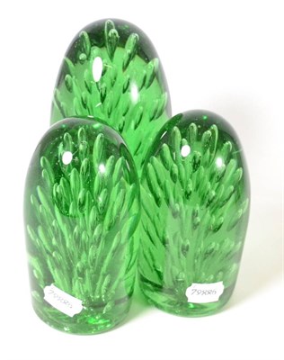 Lot 473 - Three Victorian green glass dumps