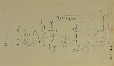 Lot 493 - Marylebone cricket club: eleven autographs of players including H.D. Swan, H.W. Lee, Harrison,...