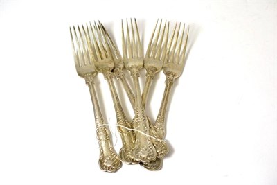 Lot 500 - A set of six silver table forks