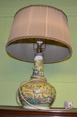 Lot 522 - A 19th century Chinese vase converted to a table lamp (drilled)