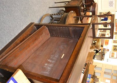 Lot 1047 - A mahogany open bookcase, oak occasional table, three Georgian mahogany washstands, 19th...