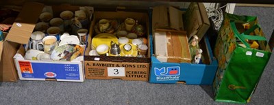 Lot 1074 - Three boxes containing assorted ceramics including Royal Doulton Bunnykins, Royal Doulton...