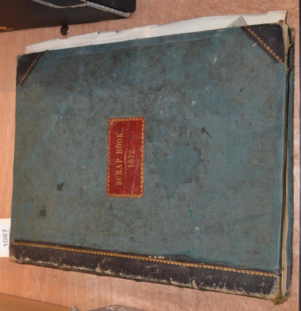 Lot 1087 - 1872 and later scrapbook, compiled by Charles Lennox Bruce Cumming, of the Madras Civil Service...