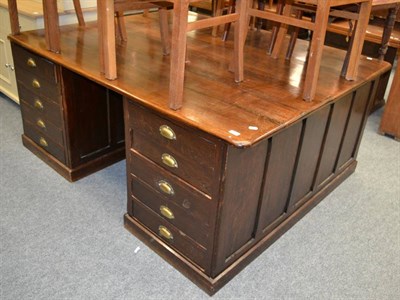 Lot 1115 - A 1920's oak partners desk