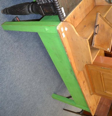 Lot 1121 - A pine table fitted with two drawers