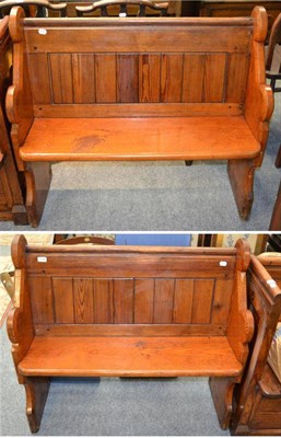 Lot 1136 - A pair of pitch pine pews