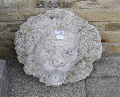 Lot 1149 - A composition garden water feature of a lion mask