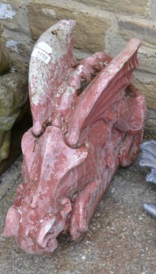 Lot 1152 - A painted composition garden statue of a gargoyle