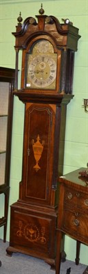 Lot 1181 - A mahogany eight day longcase clock, arched brass dial